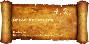 Anton Krisztina névjegykártya