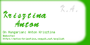 krisztina anton business card